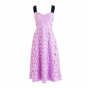 J. Crew Sleeveless Sweetheart Midi Dress in Lace - Size 6